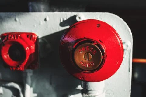 Industrial red button Stock Photos