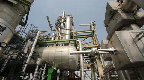 Industrial refinery plant Stock Footage 33748352