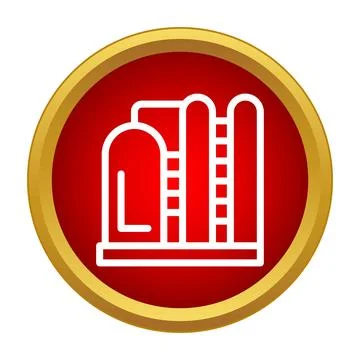 Industrial refinery processing plant energy fuel icon Stock Illustration