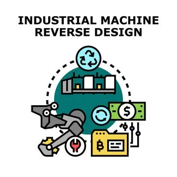 Industrial reverse engineering and design process concept Stock Illustration