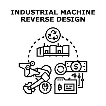 Industrial reverse engineering and design process concept Stock Illustration