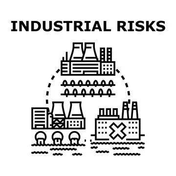 Industrial risks management and environmental problem solutions Stock Illustration
