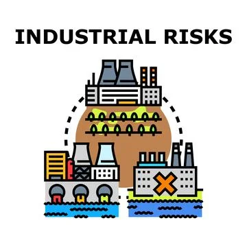 Industrial risks management and environmental problem solutions Stock Illustration