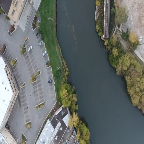 Industrial River birdseye view Stock Footage 69466534