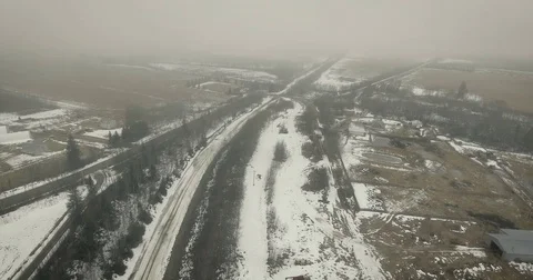 Industrial Road in Winter Stock Footage 85000481