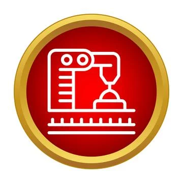 Industrial robot arm automation processing factory manufacturing icon Stock Illustration