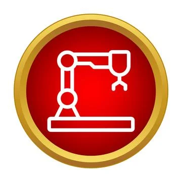 Industrial robot arm automation technology production icon Stock Illustration