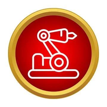 Industrial robot arm automation technology concept icon Stock Illustration