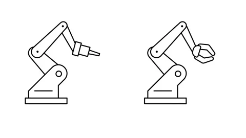 Industrial robot arm Vidéo 342774456