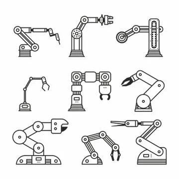 Industrial robot arm Stock Illustration