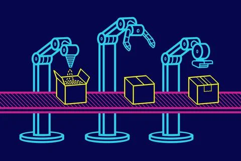 Industrial robot arm Stock Illustration