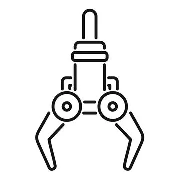 Industrial robot arm lifting cargo with hydraulic claws Stock Illustration