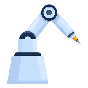 Industrial robot arm performing precision work in manufacturing Stock Illustration