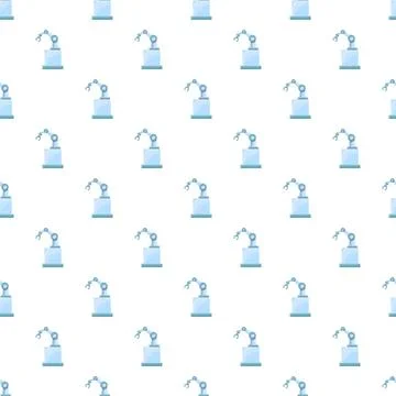 Industrial robot arm seamless pattern automation technology Stock Illustration