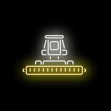 Industrial robot arm working on production line icon Stock Illustration
