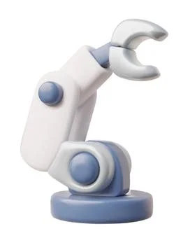 Industrial robot hand vector 3D cartoon style, automatic technology, artificial Stock Illustration