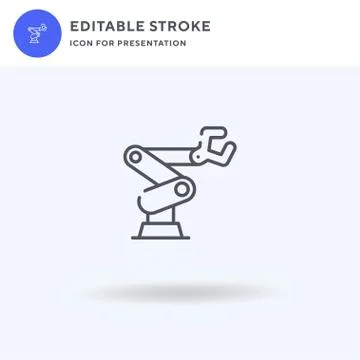 Industrial Robot icon vector, filled flat sign, solid pictogram isolated on w 库存插图