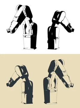 Industrial robot illustrations Stock Illustration