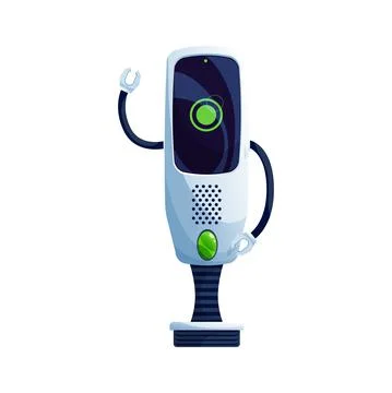 Industrial robot interface on face, picking grabs Stockillustratie