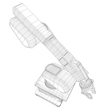 Industrial Robot isolated on white. 3d technology イラスト素材