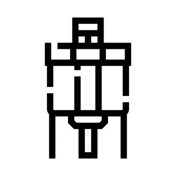 Industrial robot machinery processing equipment line icon Stock Illustration