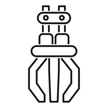 Industrial robot manipulator arm picking up object Stock Illustration