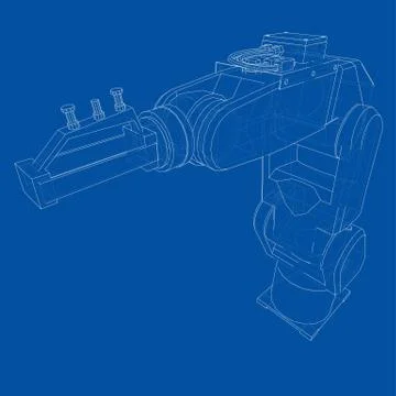 Industrial robot manipulator Illustrazione stock