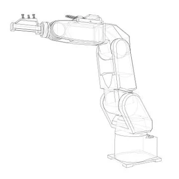 Industrial robot manipulator Illustrazione stock