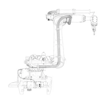 Industrial robot manipulator. Stock Illustration