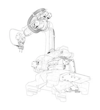 Industrial robot manipulator. Stock Illustration