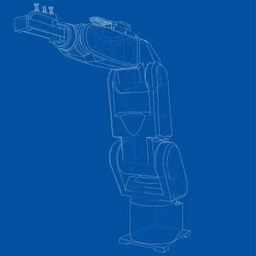 Industrial robot manipulator. Vector Stock Illustration