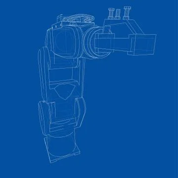 Industrial robot manipulator. Vector Stock Illustration