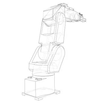 Industrial robot manipulator. Vector Stock Illustration