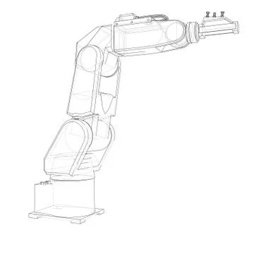 Industrial robot manipulator. Vector Stock Illustration