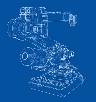 Industrial robot manipulator. Vector image Stock Illustration