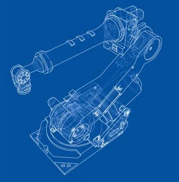Industrial robot manipulator. Vector image Stock Illustration
