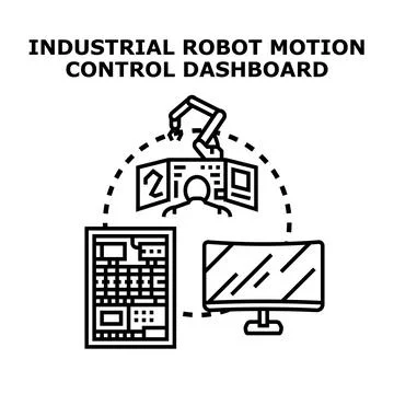 Industrial robot motion control dashboard technology イラスト素材