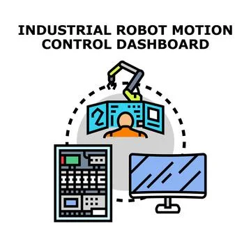 Industrial robot motion control dashboard technology Stockillustratie