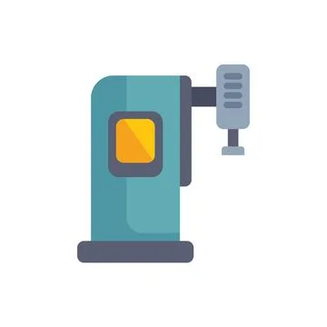 Industrial robot operating with arm extended in factory setting Stock Illustration