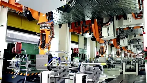 Industrial robot production Stock Footage 234495028