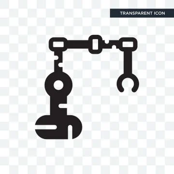 Industrial robot vector icon isolated on transparent background, Industrial r Free Stock Illustration
