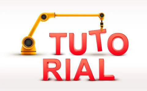 Industrial robotic arm building TUTORIAL word イラスト素材