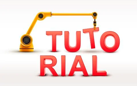 Industrial robotic arm building TUTORIAL word イラスト素材