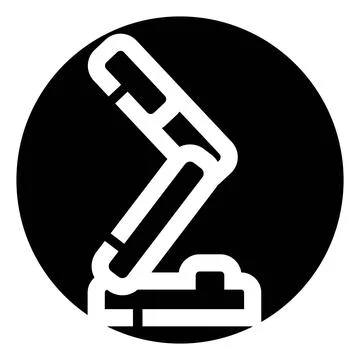 Industrial robotic arm icon representing automation technology Stock Illustration