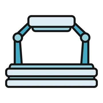 Industrial robotic arm processing automation technology icon Stock-Illustration