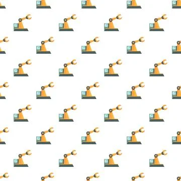 Industrial robotic arm technology seamless pattern Stock Illustration