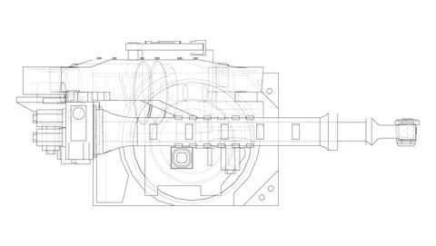 Industrial Robotic Arm. Vector Illustrazione stock