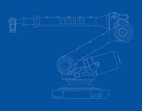 Industrial Robotic Arm. Vector 스톡 일러스트