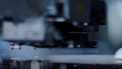 Industrial Robotics Automating Electronics Produc Video stock 342617602
