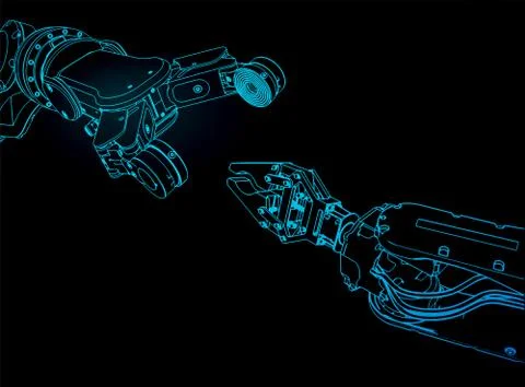 Industrial robotics manipulators 스톡 일러스트